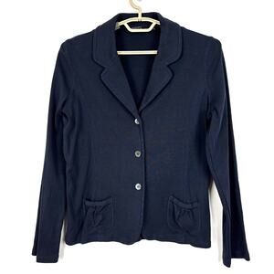 REPEAT The Shirt Navy Blue Button Shirt Jacket size 42/ Large 100% cotton knit